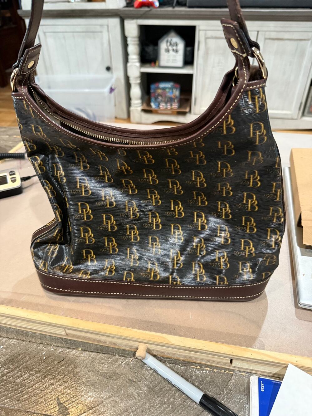 108. Dooney & Bourke 1975 Signature Hobo Shoulder Bag